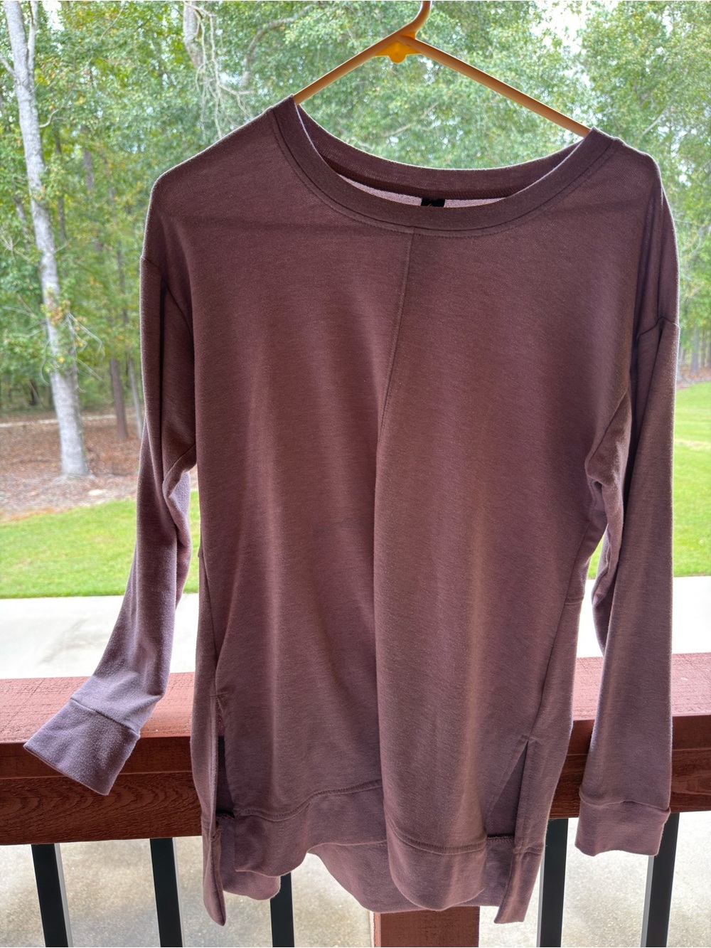 RBX Women's Long-Sleeve Scoop-Neck Pullover in Mauve